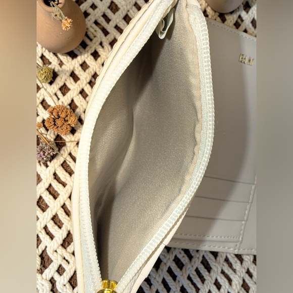 JW Pei Croc Embossed Mini Wallet Clutch Cream ✨ Gold Ring Vegan Leather - Picture 8 of 10